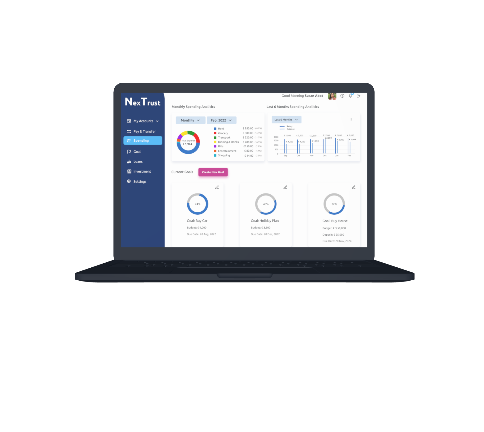 Desktop - Spending Screen